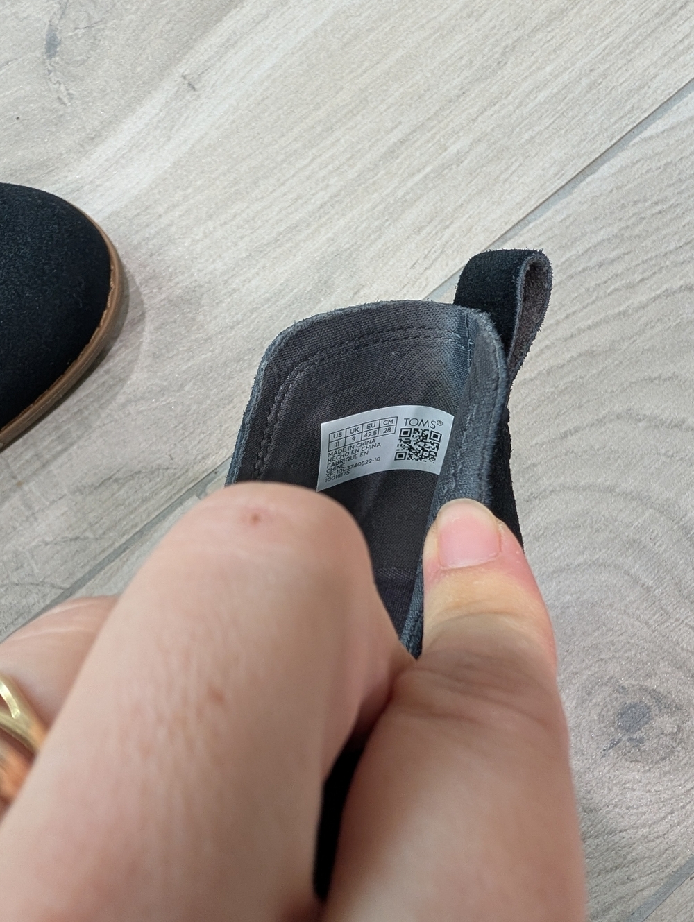 Toms Black Wedge Ankle Booties Size 11 - Picture 8 of 9